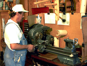 Dave at the lathe