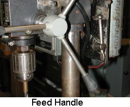 Drill press feed handle